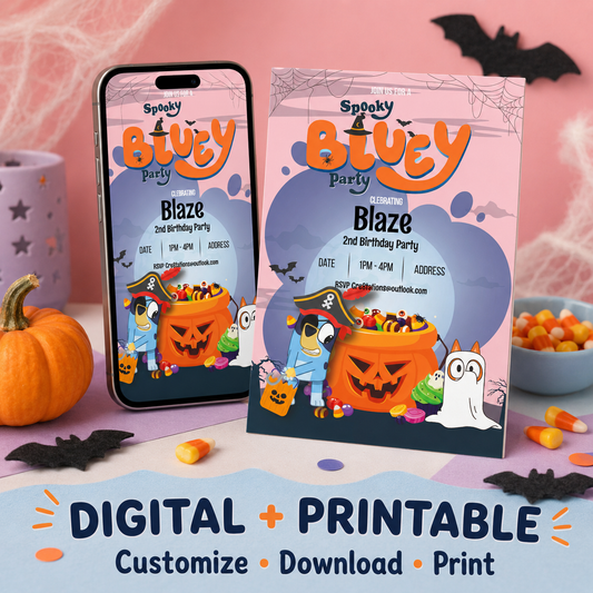 Bluey Halloween Party - Pink