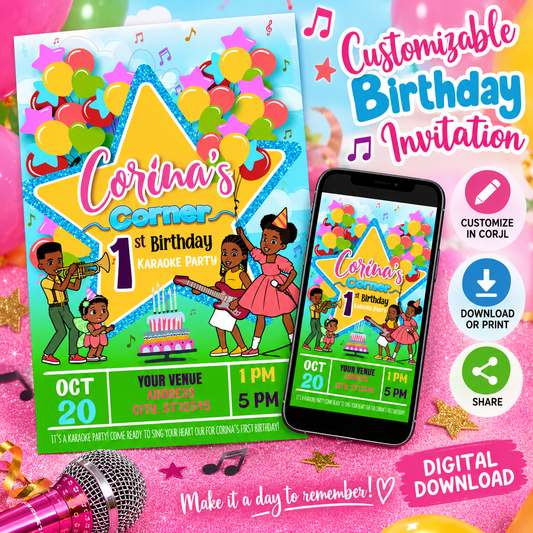 Gracie's Corner Birthday Invitation