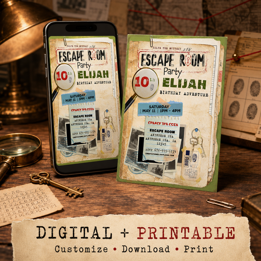 Escape Room Digital Invitation- Neutral