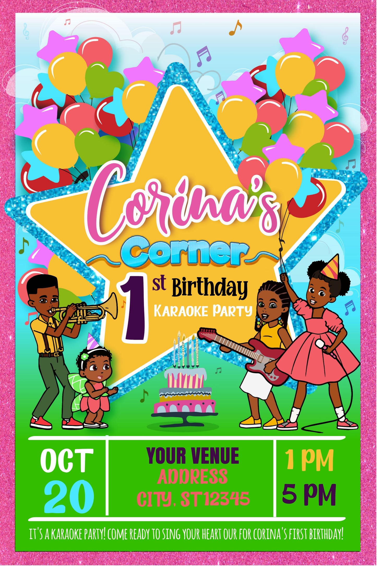 Gracie's Corner Birthday Invitation