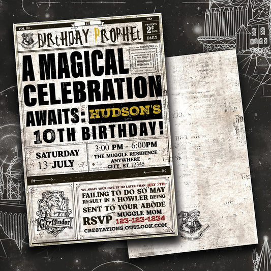 Harry Potter - Newspaper Invitation