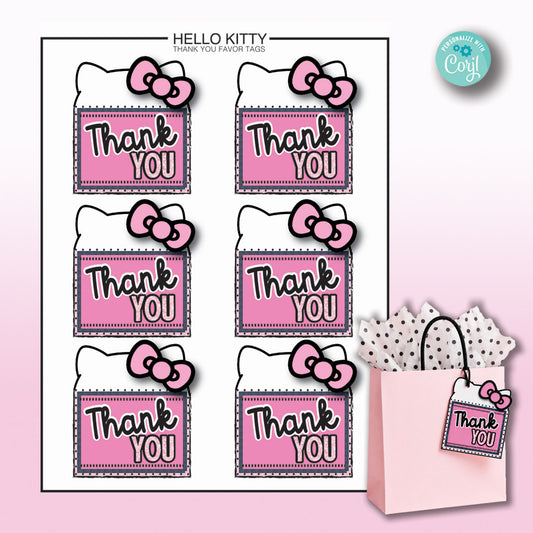 Hello Kitty Baby Shower - Favor Tags