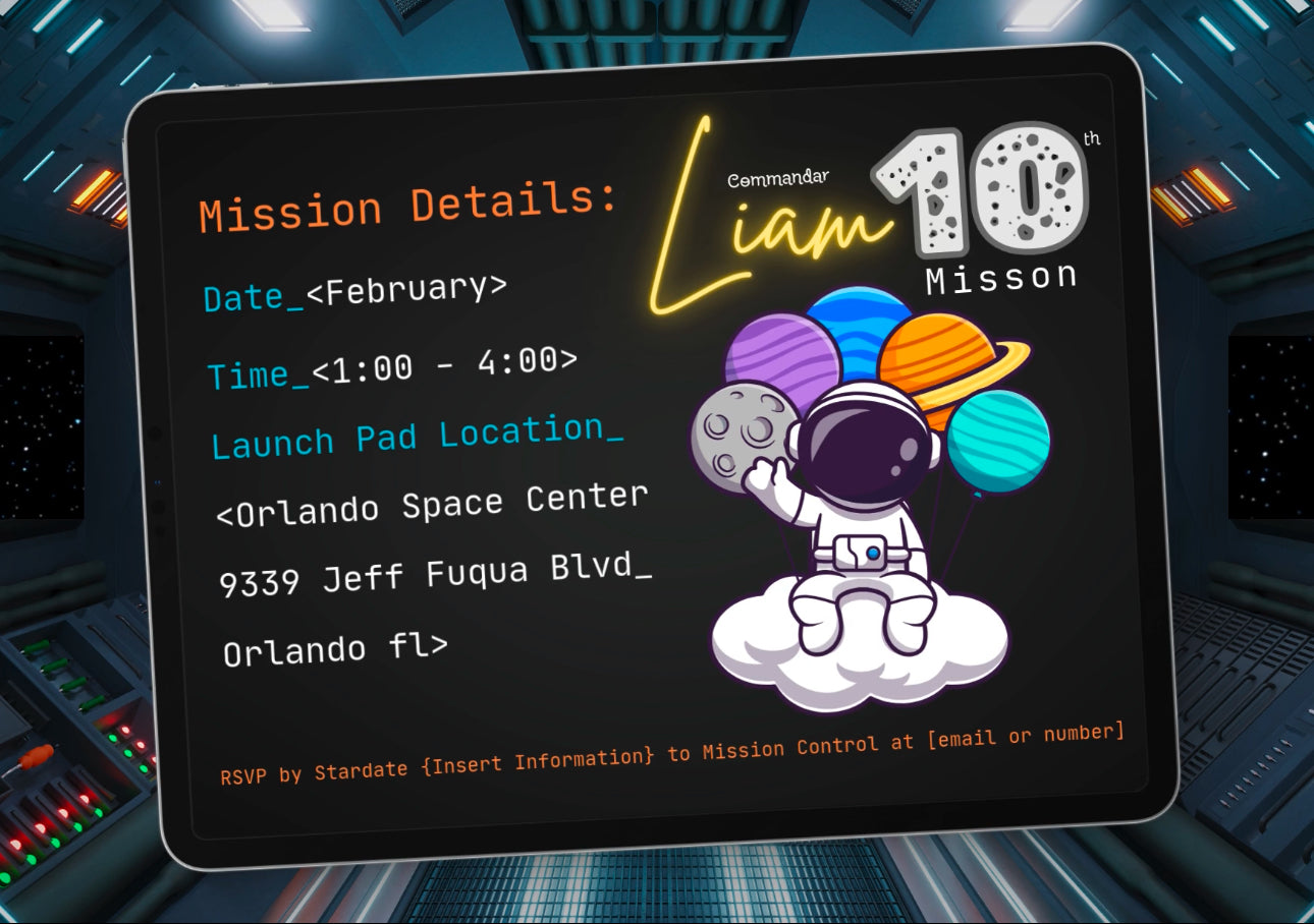 Space Party Video Invitation