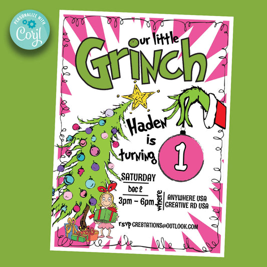 Grinch Birthday - Pink