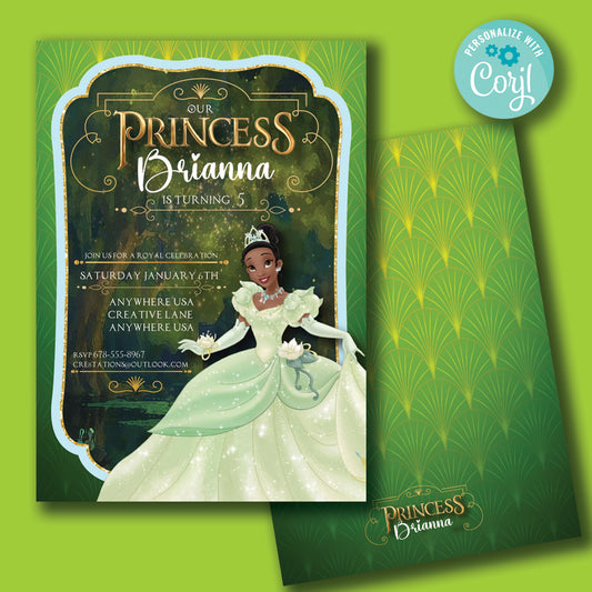 Princess Tiana Digital Party Invitation