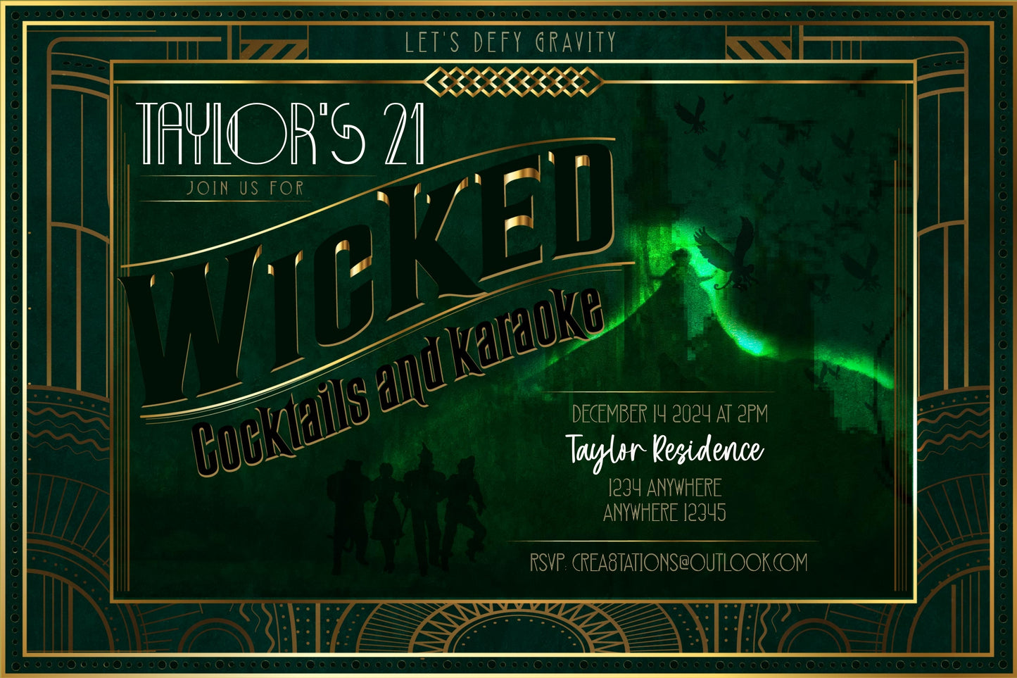 Wicked - Party Invitation (Elphaba)