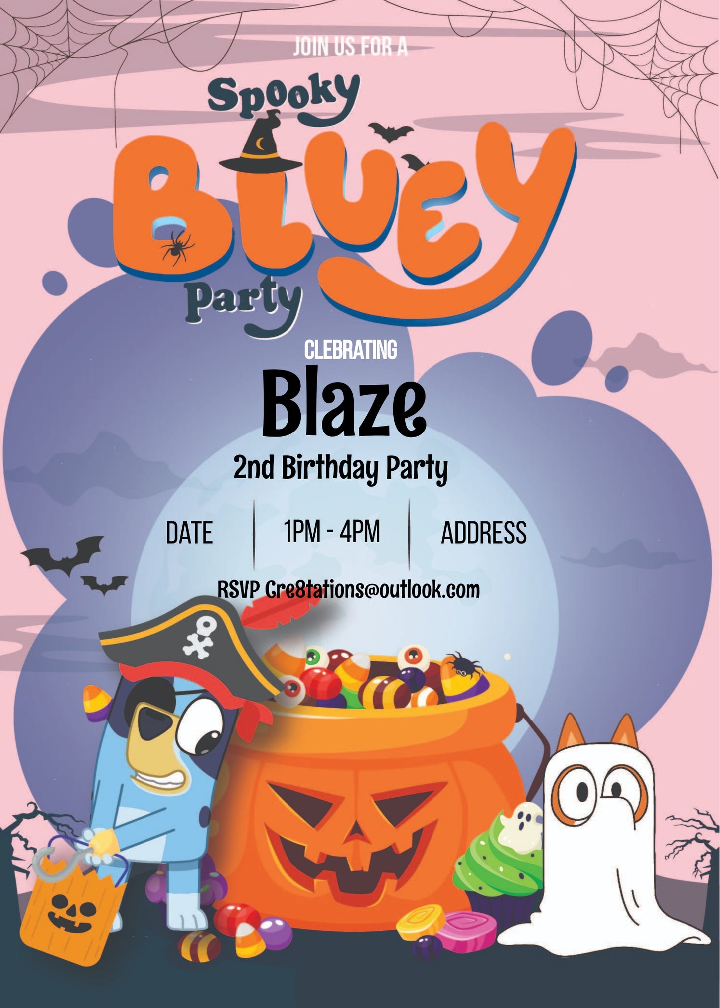 Bluey Halloween Party - Pink