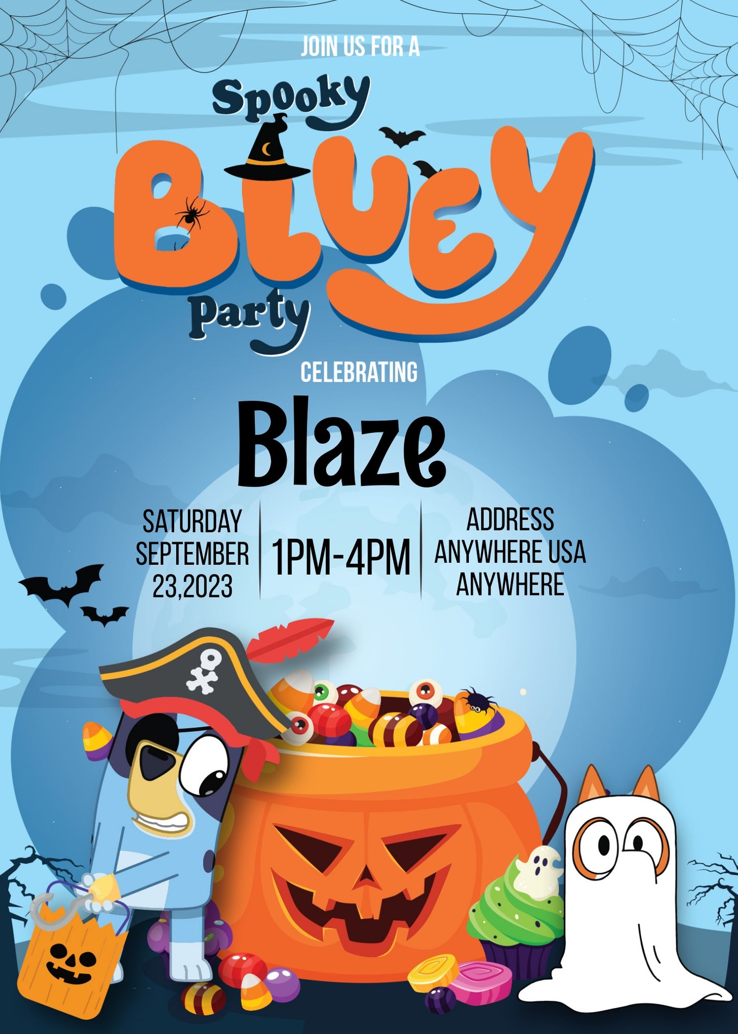 Bluey Halloween Party - Blue