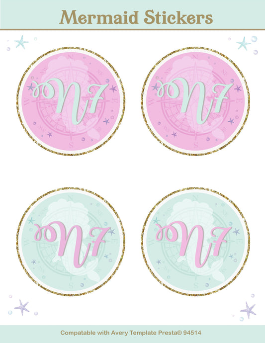 Mermaid Party Stickers