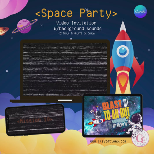 Space Party Video Invitation